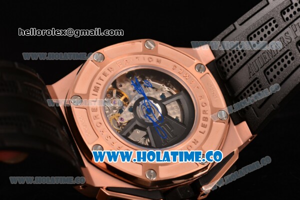 Audemars Piguet Royal Oak Offshore Chronograph Swiss Valjoux 7750 Automatic Rose Gold Case with Arabic Numeral Markers and Black Dial (EF) - Click Image to Close
